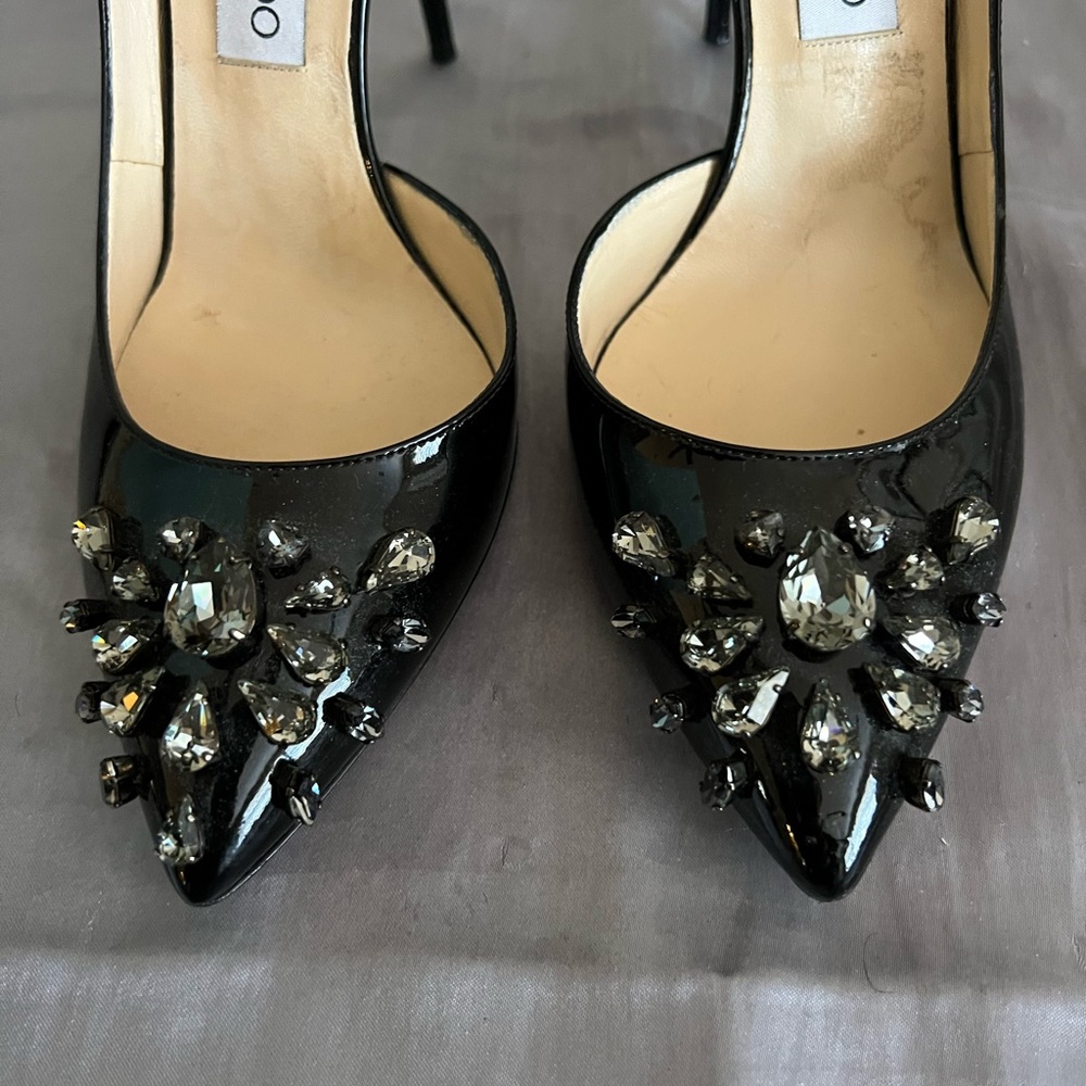 Jimmy Choo Lucy Mix Crystal D’Orsay Pumps Shoes 38.5 - Picture 11 of 15